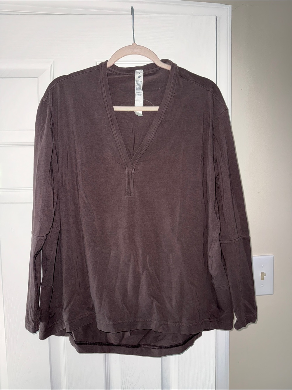 lululemon athletica Long Sleeve Deep V Pullover - Brown